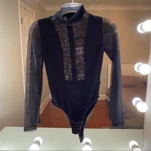 Good time USA black Mesh body suit sheer top